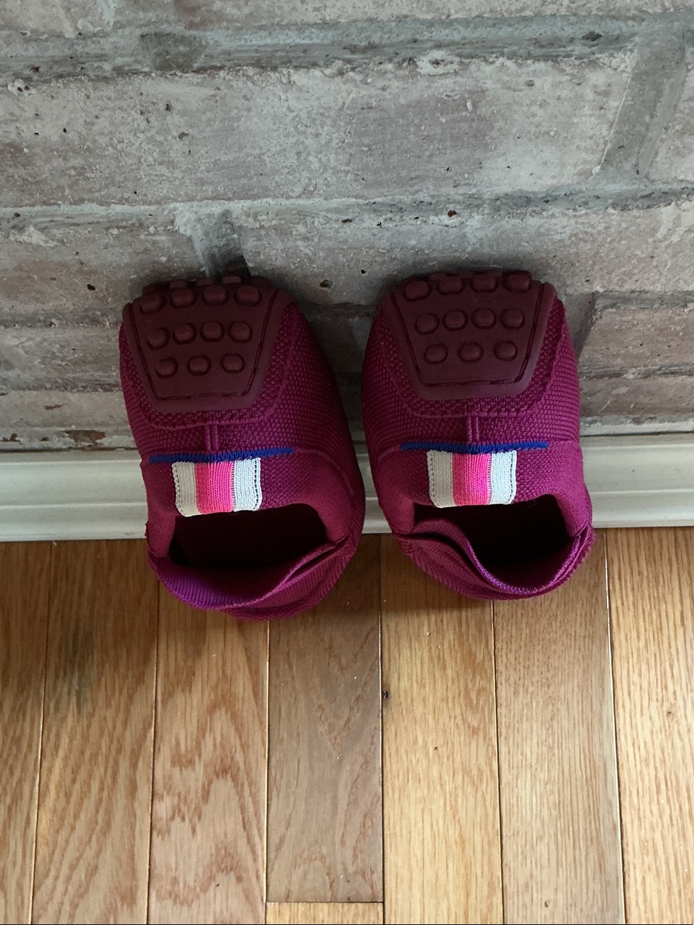 Rothy's Fuchsia Knit Slip-On Loafers - Picture 3 of 5